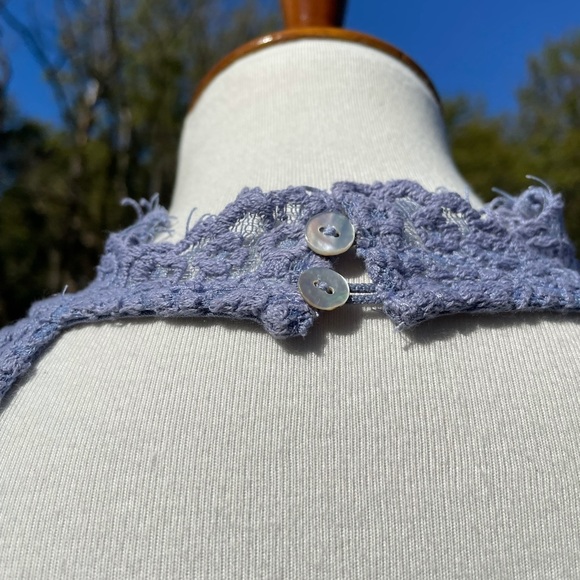 Free People crochet dress, steel grey violet. Open back - Picture 7 of 10